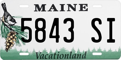 ME license plate 5843SI