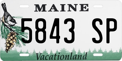 ME license plate 5843SP