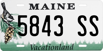 ME license plate 5843SS