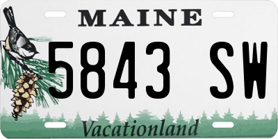 ME license plate 5843SW