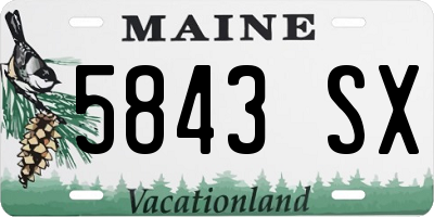 ME license plate 5843SX