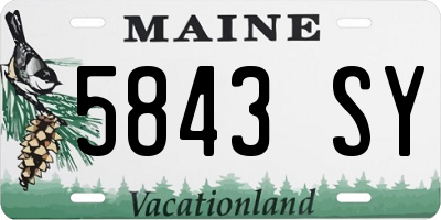 ME license plate 5843SY