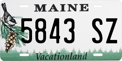 ME license plate 5843SZ