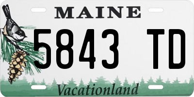 ME license plate 5843TD