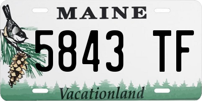 ME license plate 5843TF