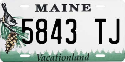 ME license plate 5843TJ
