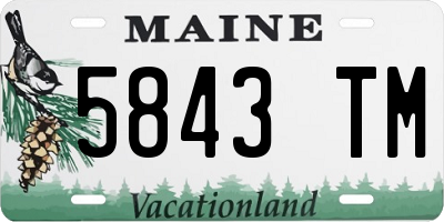 ME license plate 5843TM