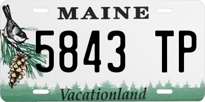 ME license plate 5843TP