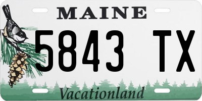 ME license plate 5843TX