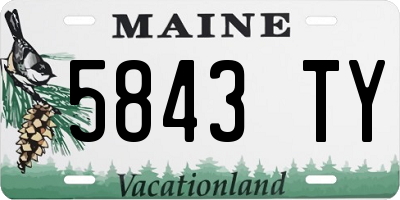 ME license plate 5843TY