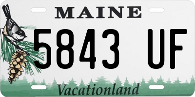 ME license plate 5843UF