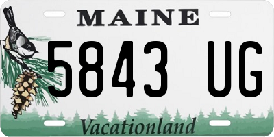 ME license plate 5843UG