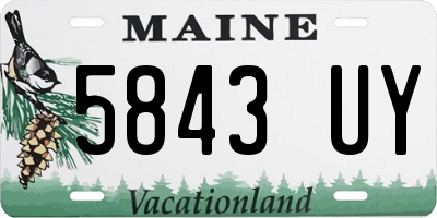 ME license plate 5843UY