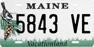 ME license plate 5843VE
