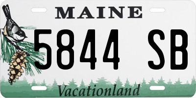 ME license plate 5844SB