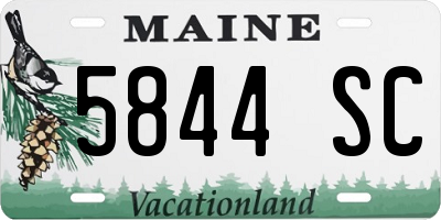 ME license plate 5844SC