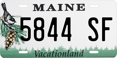 ME license plate 5844SF