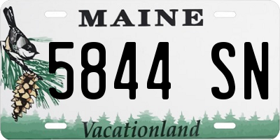ME license plate 5844SN