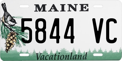 ME license plate 5844VC