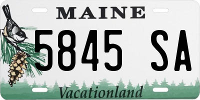 ME license plate 5845SA