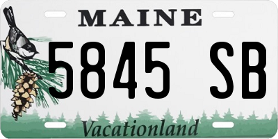 ME license plate 5845SB