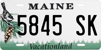 ME license plate 5845SK