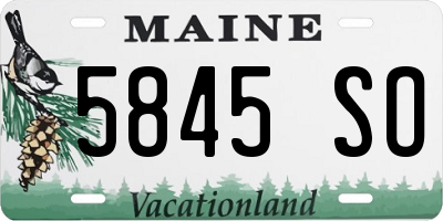 ME license plate 5845SO