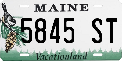 ME license plate 5845ST
