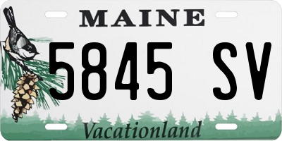 ME license plate 5845SV