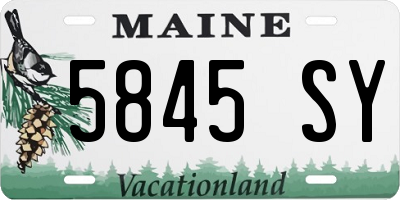 ME license plate 5845SY