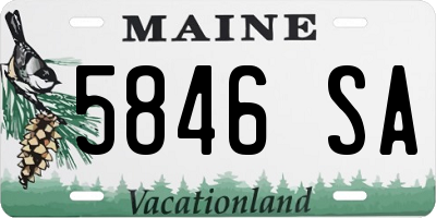 ME license plate 5846SA