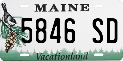 ME license plate 5846SD