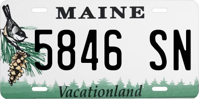 ME license plate 5846SN