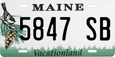 ME license plate 5847SB