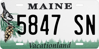 ME license plate 5847SN