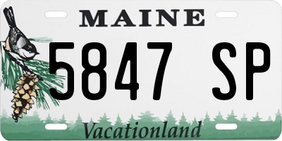 ME license plate 5847SP