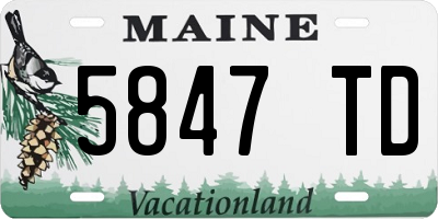 ME license plate 5847TD