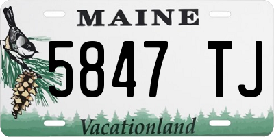 ME license plate 5847TJ