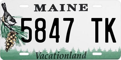 ME license plate 5847TK
