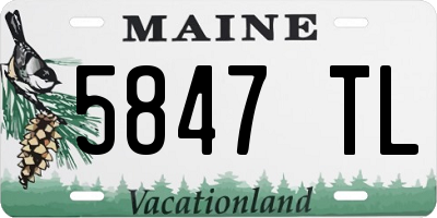ME license plate 5847TL