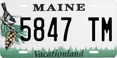 ME license plate 5847TM