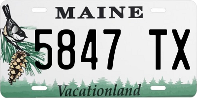 ME license plate 5847TX