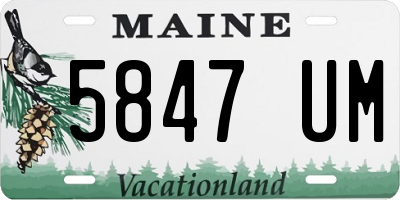 ME license plate 5847UM