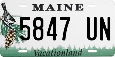 ME license plate 5847UN