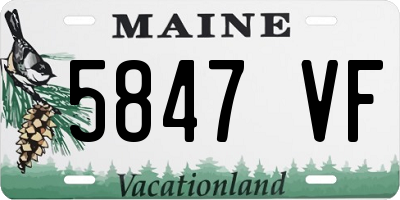 ME license plate 5847VF