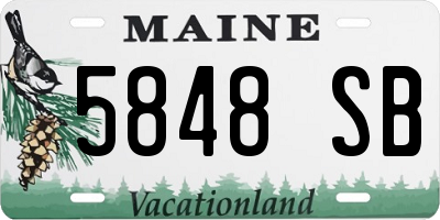 ME license plate 5848SB