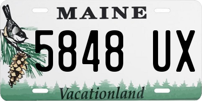 ME license plate 5848UX