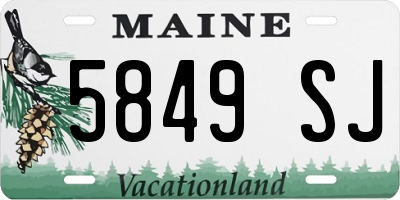 ME license plate 5849SJ