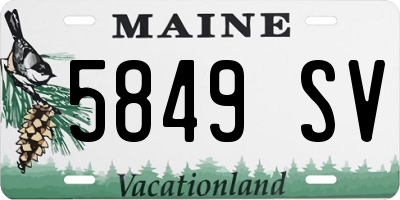 ME license plate 5849SV