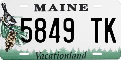 ME license plate 5849TK